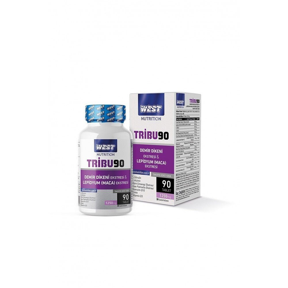 West Nutrition Tribu90 ERKEKLERE ÖZEL Tribulus (Demir Dikeni) & Lepidyum (Maca) Ekstresi 90 Tablet - THE SUPPLEMENT STORE