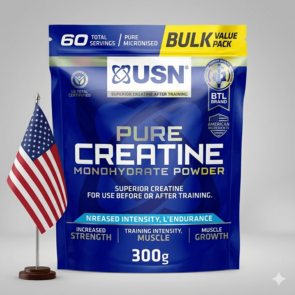 ABD MENŞEİ Usn Pure Superior Creatine Monohidrat 300 Gram 60 Servis - THE SUPPLEMENT STORE