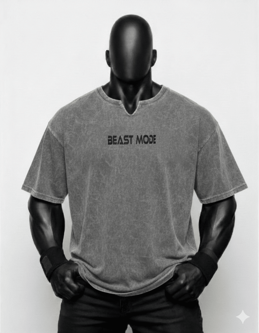 Beast Mode Baskılı Gri Renk Oversize (XXL) - THE SUPPLEMENT STORE