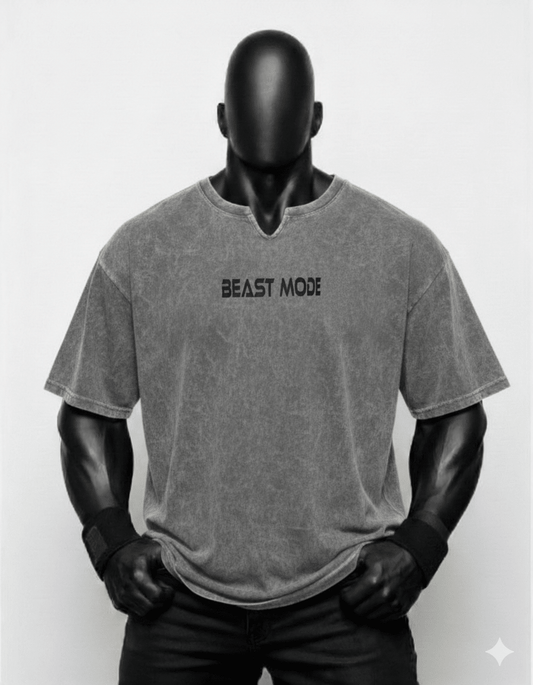 Beast Mode Baskılı Gri Renk Oversize (XXL) - THE SUPPLEMENT STORE