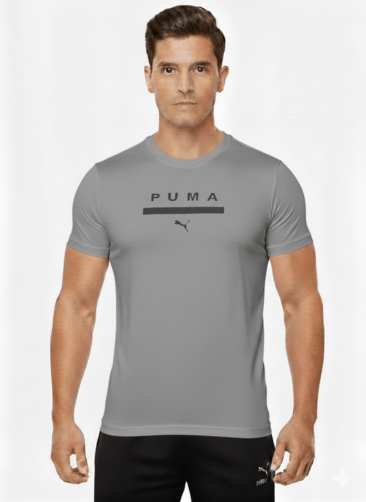 Puma Göğüs Baskılı Nefes Alan Kumaş Spor Açık Gri Tişört - THE SUPPLEMENT STORE