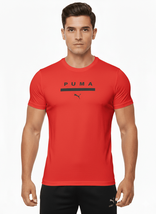 Puma Göğüs Baskılı Nefes Alan Kumaş Spor Kırmızı Tişört - THE SUPPLEMENT STORE