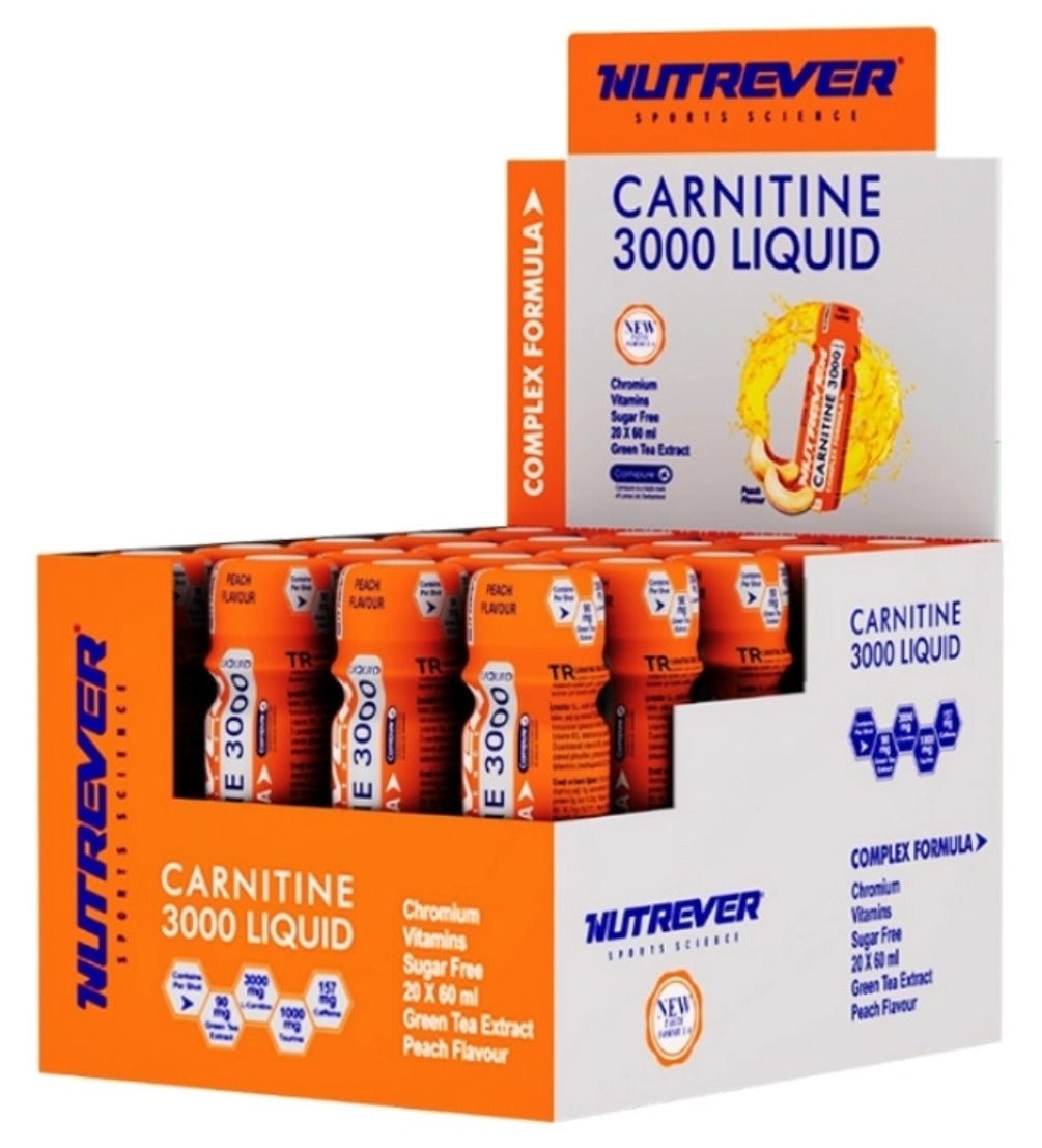 Alman Menşei Nutrever L - Carnitine Likit Şeftali 20 Ampül 60ml - THE SUPPLEMENT STORE