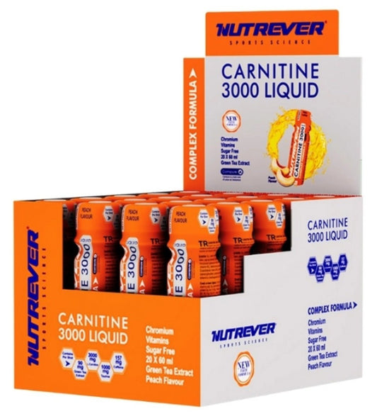 Alman Menşei Nutrever L - Carnitine Likit Şeftali 20 Ampül 60ml - THE SUPPLEMENT STORE