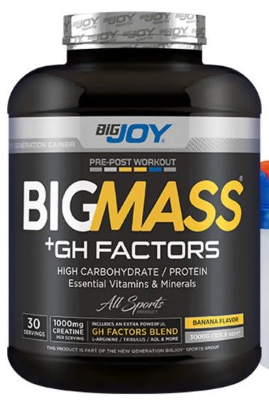 BigJoy Big Mass +GH Factors Muz Aromalı 3000g - THE SUPPLEMENT STORE
