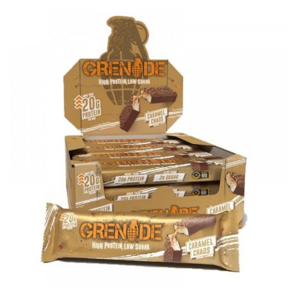 GRENADE CHAOS CARAMEL PROTEIN BAR 60 GR 12 ADET - THE SUPPLEMENT STORE