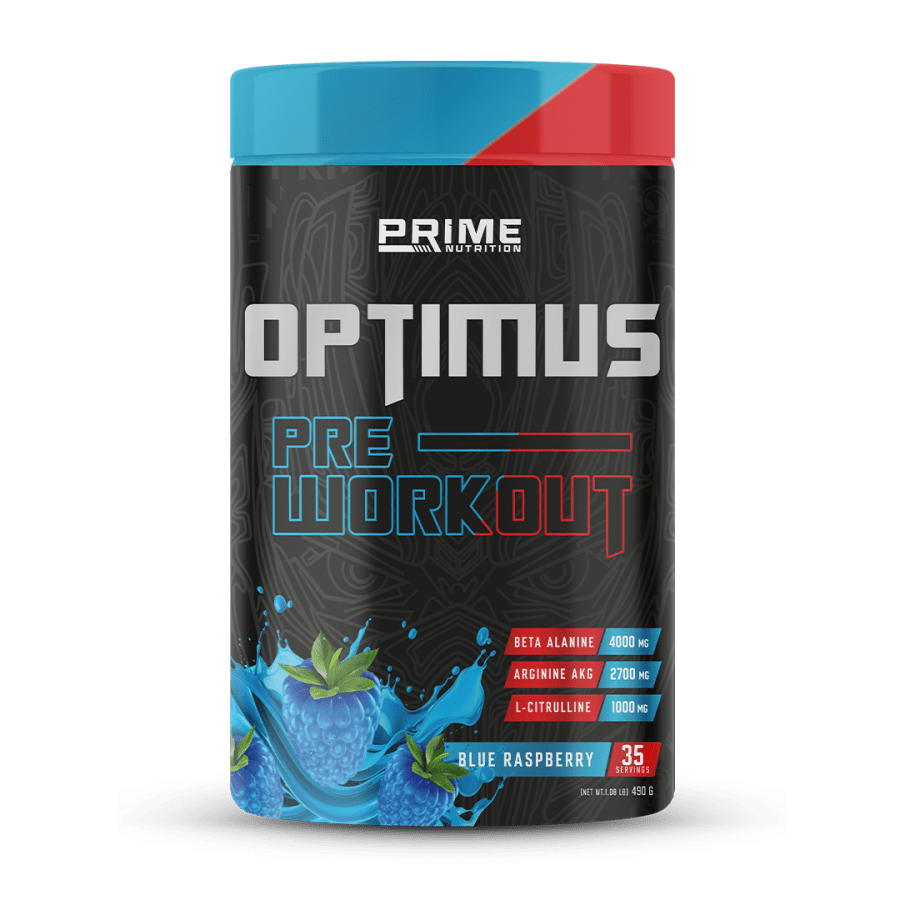 Prime Nutrition Optimus Pre - Workout 490 gram Blue Raspberry - THE SUPPLEMENT STORE