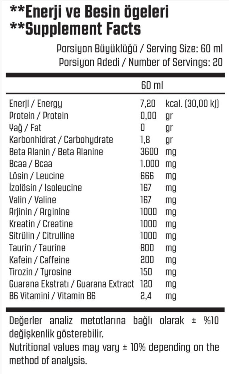 PTGO NUTRITION Pre - Workout 20x60mL Shot Yaban Mersini - THE SUPPLEMENT STORE