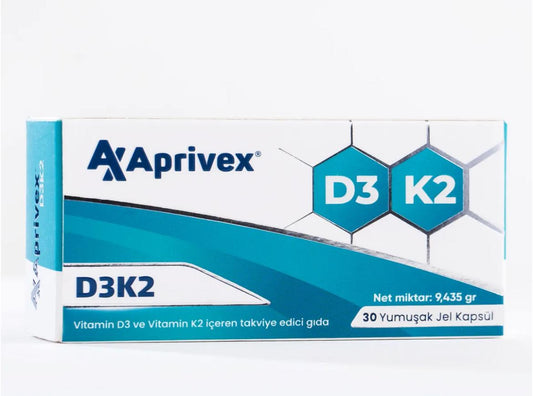 Aprivex D3 - K2 30 Yumuşak Kapsül - THE SUPPLEMENT STORE