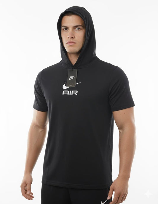 NIKE Air Baskılı Kapişonlu Siyah Tişört - THE SUPPLEMENT STORE