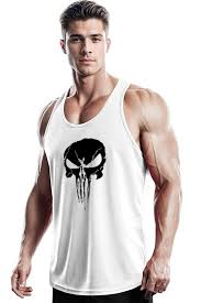 Rahat Nefes Alan Kumaş Punisher Atlet (Beyaz) - THE SUPPLEMENT STORE