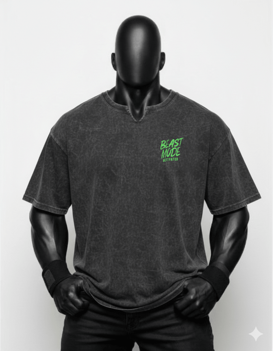Beast Mode Baskılı Füme Rengi Oversize (XXL) - THE SUPPLEMENT STORE