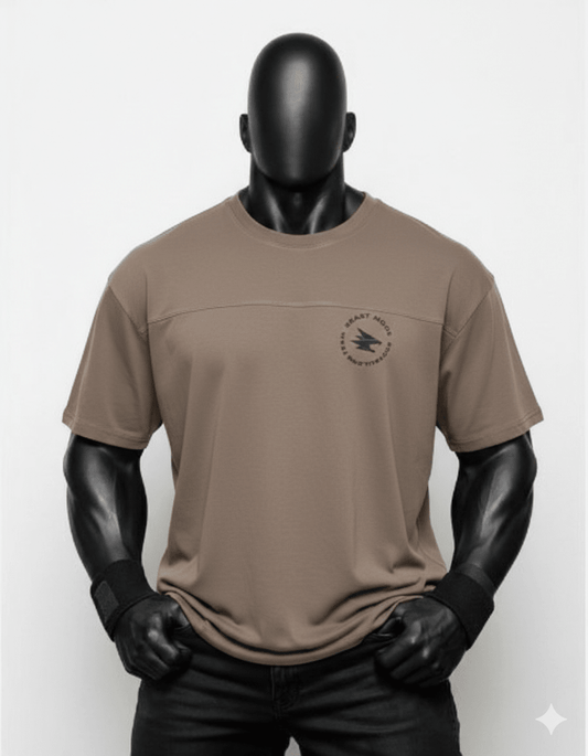 Beast Mode Baskılı Kahverengi Oversize Tişört (XXL) - THE SUPPLEMENT STORE