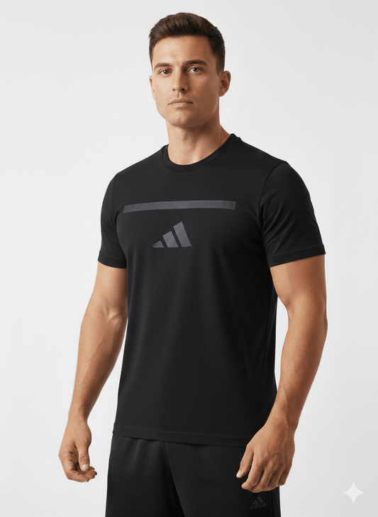 Adidas Göğüs Baskılı Nefes Alan Kumaş Siyah Spor Tişört (5'li Set S - M - L - XL - XXL) - THE SUPPLEMENT STORE