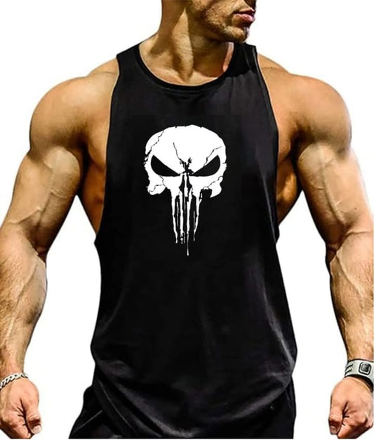 Rahat Nefes Alan Kumaş Punisher Atlet (Siyah) - THE SUPPLEMENT STORE