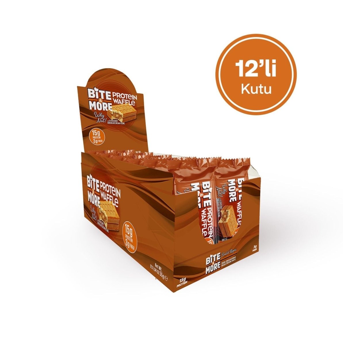 Bite&More Protein Waffle (55g x 12 Adet) - THE SUPPLEMENT STORE