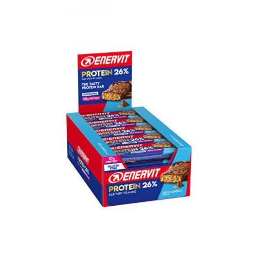 ENERVİT Hindistan Cevizi Çikolata Aromalı Protein Bar 40 g 24 adet - THE SUPPLEMENT STORE