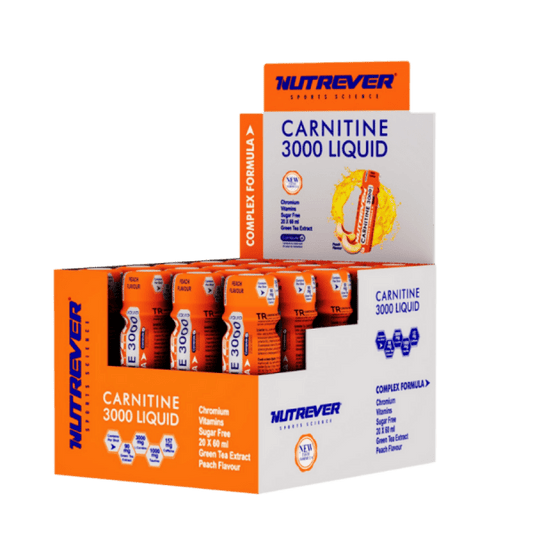 Alman Menşei Nutrever L - Carnitine Likit Şeftali 20 Ampül 60ml - THE SUPPLEMENT STORE