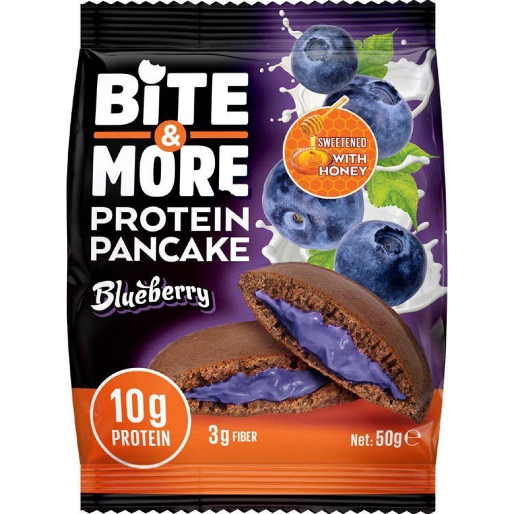 Bite & More Cocoa Protein Pancake Blueberries 12 Adet x 50 Gram - THE SUPPLEMENT STORE