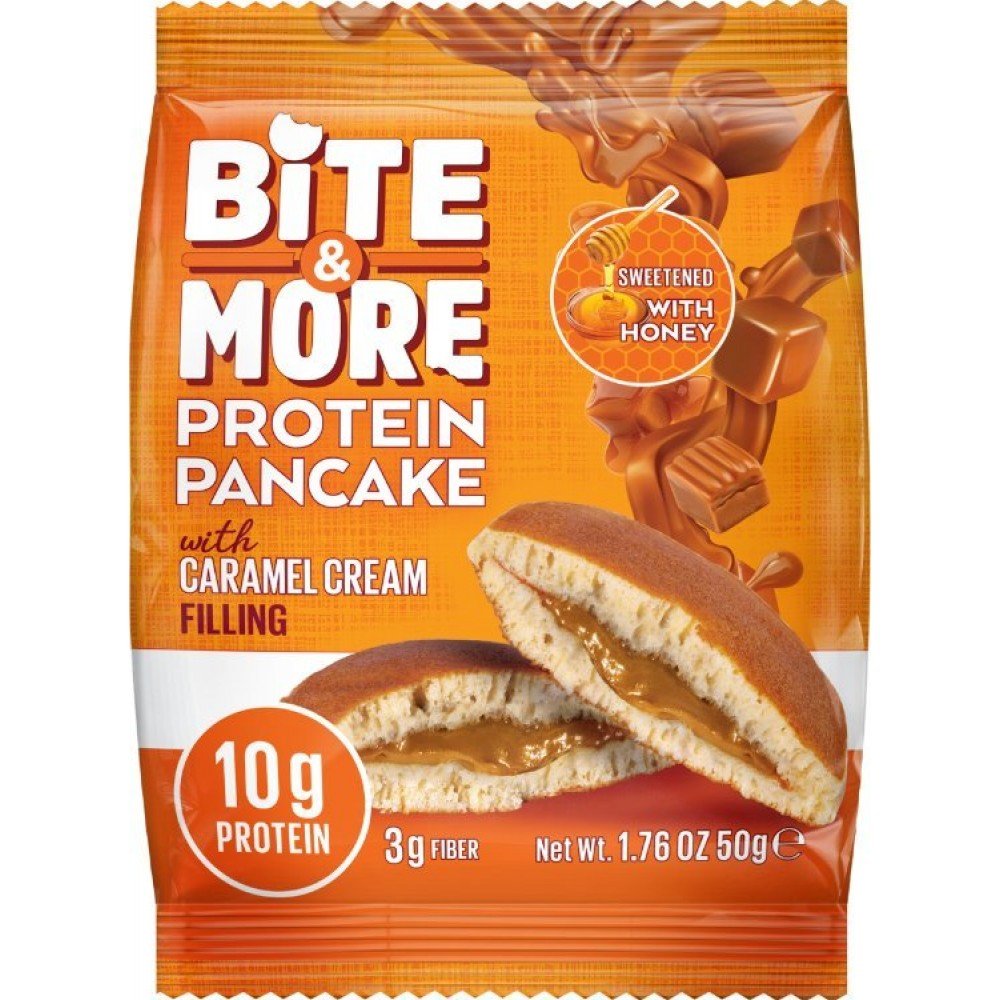 Bite & More Protein Pancake Caramel Cream 12 Adet x 50 Gram - THE SUPPLEMENT STORE